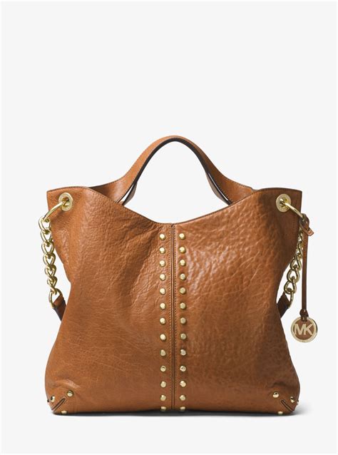 michael michael kors uptown astor large shoulder tote walnut